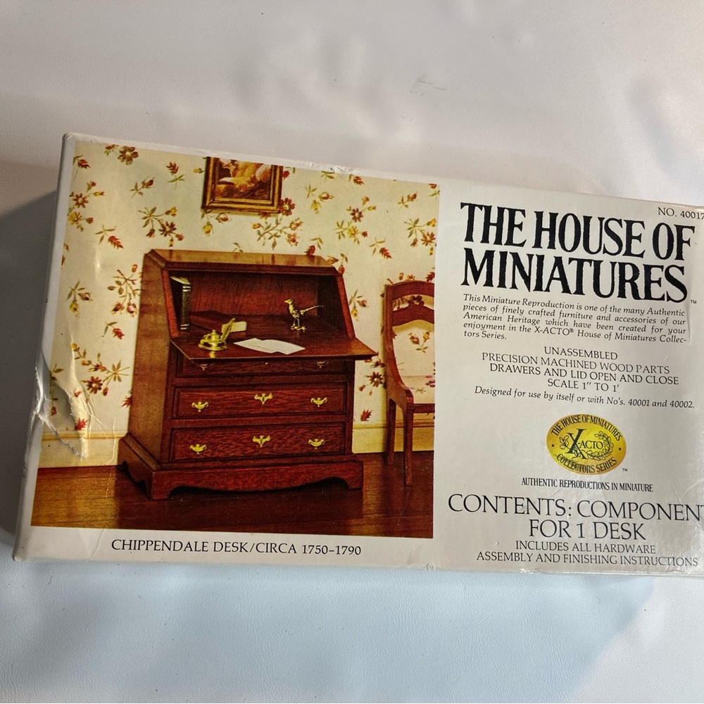 House Of Miniatures Chippendale Desk Dollhouse Kit #40017